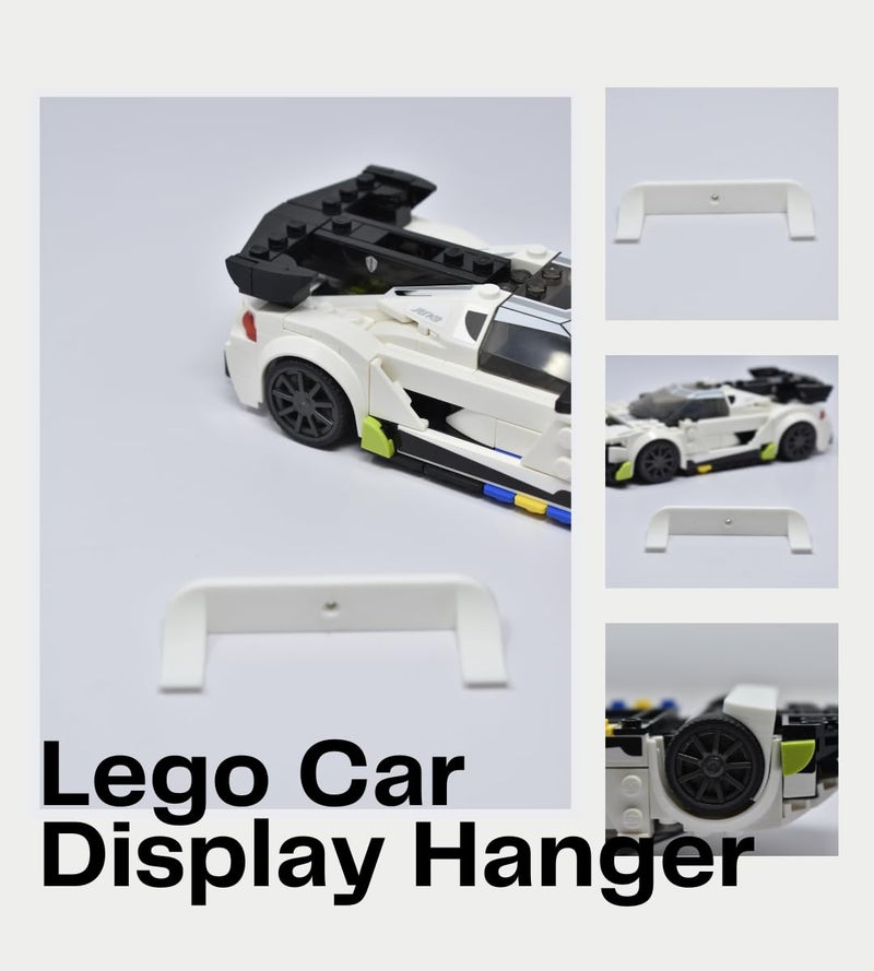 Chatelet Collectible Car Display Wall Mount | Low Profile Design Compatible with Lego Car Models | Display Cars by Wheels on Wall | Made in USA (White 10-Pack) - Image 2